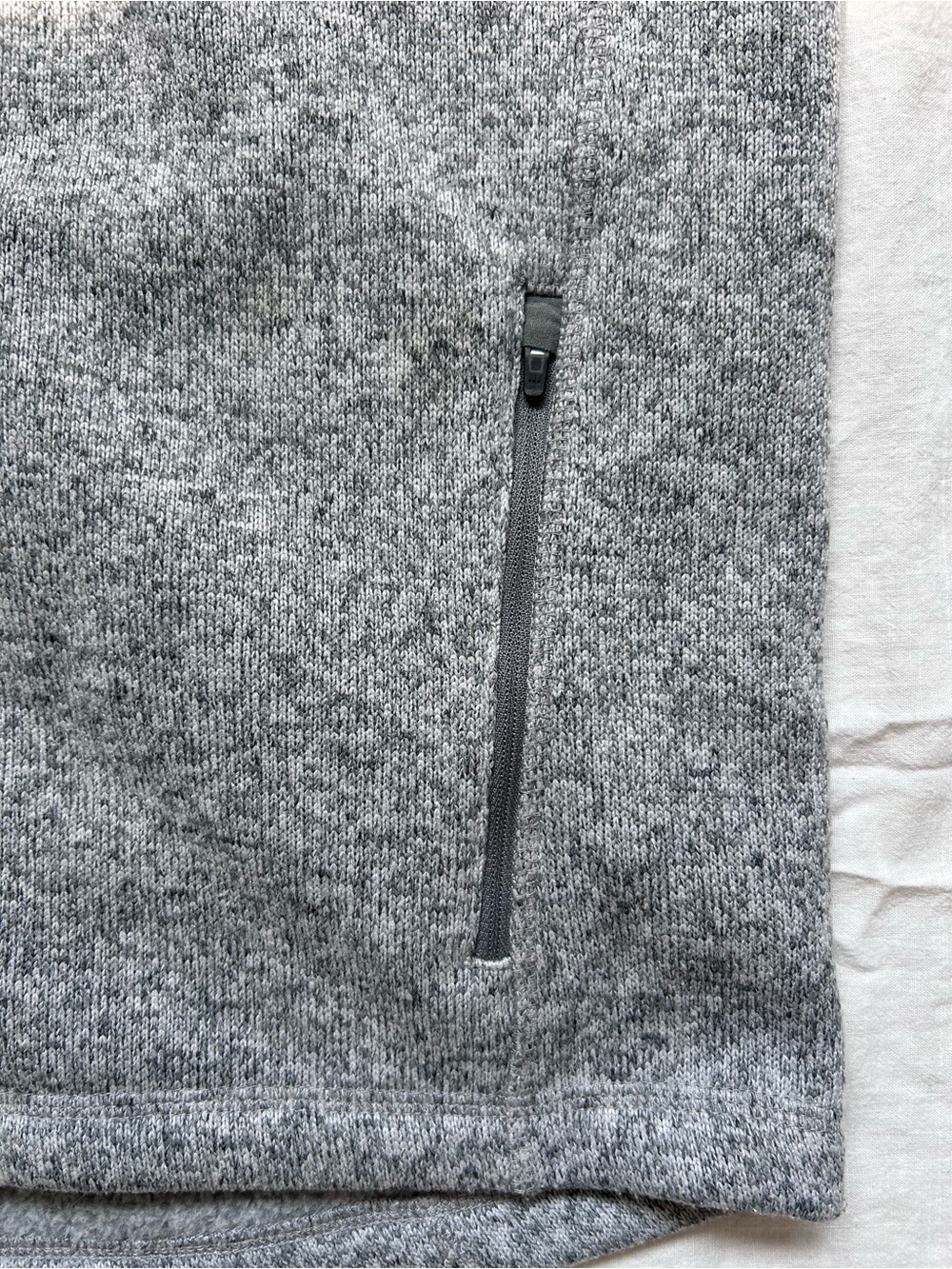 L.L. Bean Light Gray Heather Full-Zip Fleece Vest - Picture 3 of 5